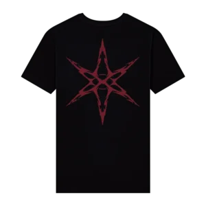 Red Hex Graphic Black T-Shirt back