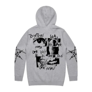 One Body One Soul Grey Hoodie back